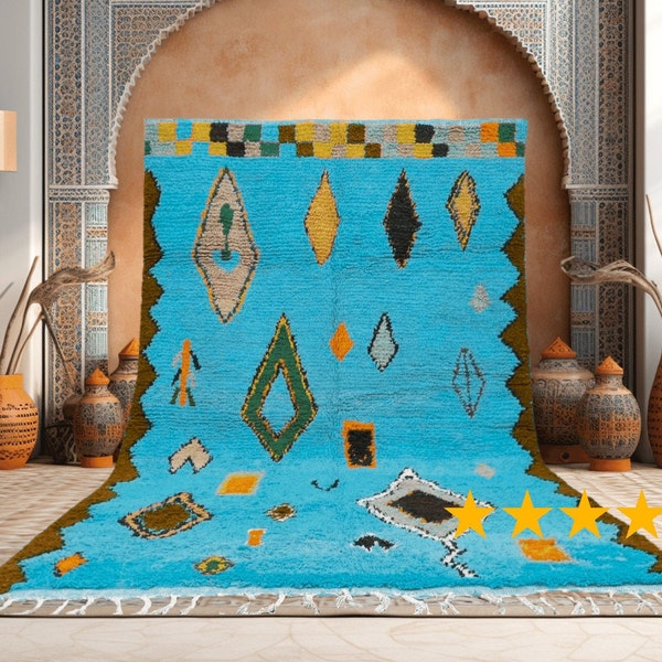 tapis marocain abstrait tapis de laine fait à la main tapis marocain authentique beni ourain, tapis abstrait marocain grande remise tapis marocain