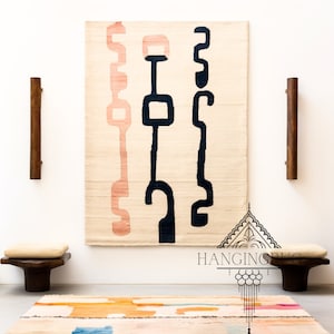 Moroccan hanging rug Wall Tapestry - Authentic Ethnic Decor for Home hanging art ,Bohemian Charm Handwoven rug wall rug