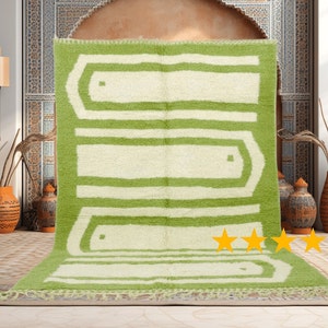 Green moroccan rug handmade wool rug original moroccan rug big discount on  moroccan carpet