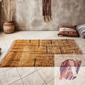 yellow rug in multiple Moroccan colors handmade natural original Moroccan rug Beni Ourain big discount on Moroccan carpets tufted rug