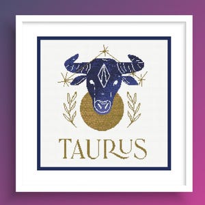 Modèle de point de croix signe astrologique Taureau : thème astrologique pour débutants (PDF)