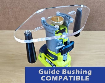 TrimFit Pro™ Ryobi ONE+ P601 / PCL424B | Dual Grip Router Base Plate | Guide Bushing Compatible