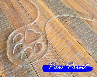 Paw Print Charcuterie Board Handle Template: Laser Cut Acrylic Router Guide