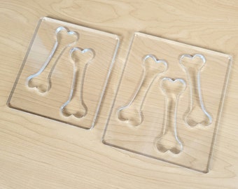 Dog Bone Epoxy/Resin Inlay Template | Laser Cut Acrylic | Woodworking Router Template | Tracing Guide