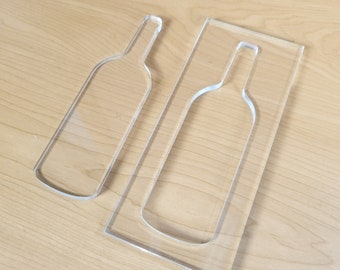 Wine Bottle Epoxy/Resin Inlay Template | Laser Cut Acrylic | Woodworking Router Template | Tracing Guide