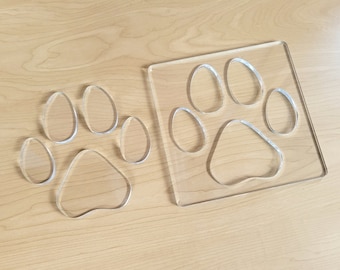 Dog Paw Print Acrylic Router Template: Epoxy Resin Inlay