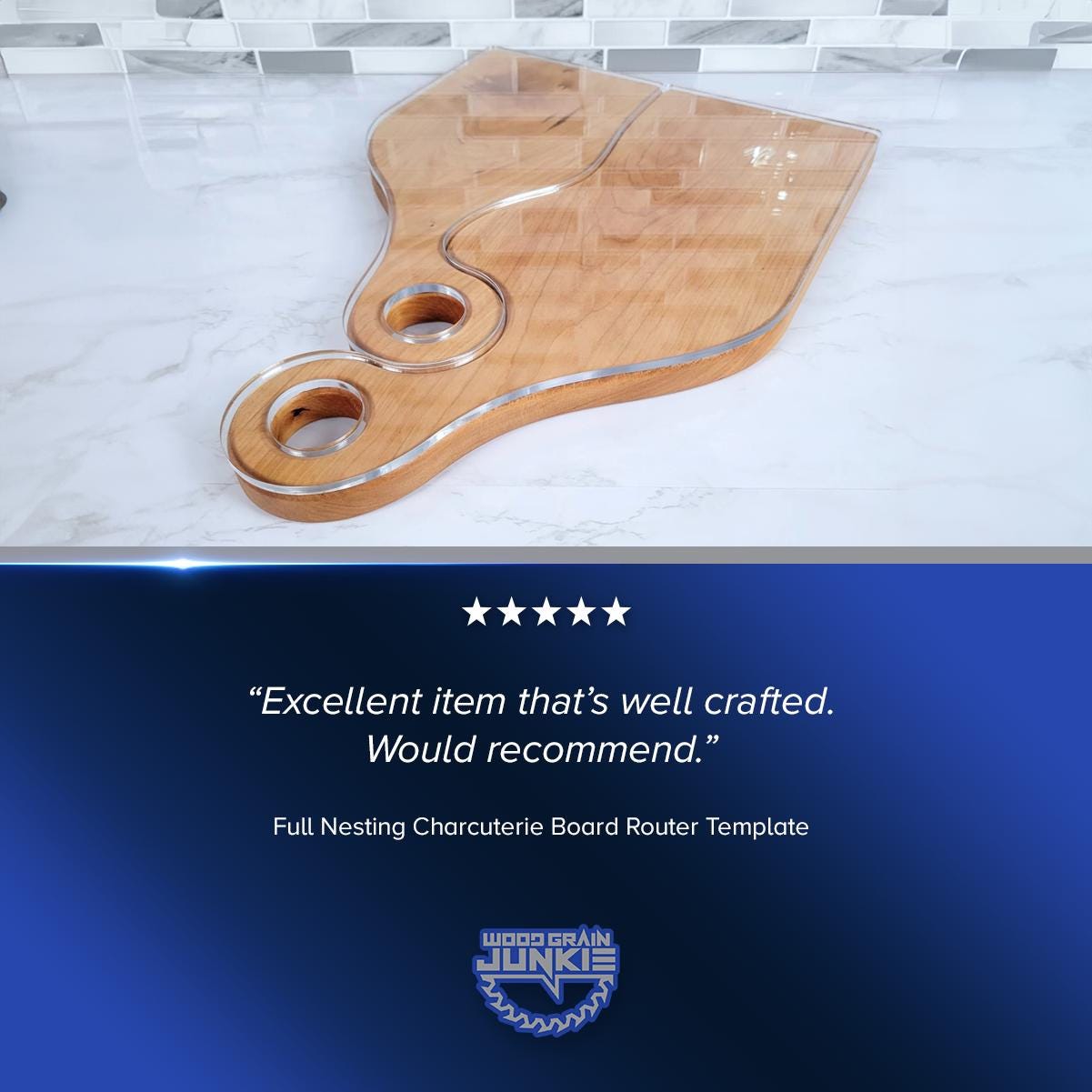 TEHAUX Acrylic Woodworking Template For Router – Transparent Cutting Guide For Wine, Beer & Whiskey Bottle Shaped Boards