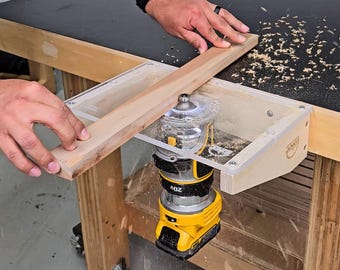 Mesa de fresado para fresadoras compactas populares: compatible con DeWalt, Bosch, Makita, Milwaukee y más.