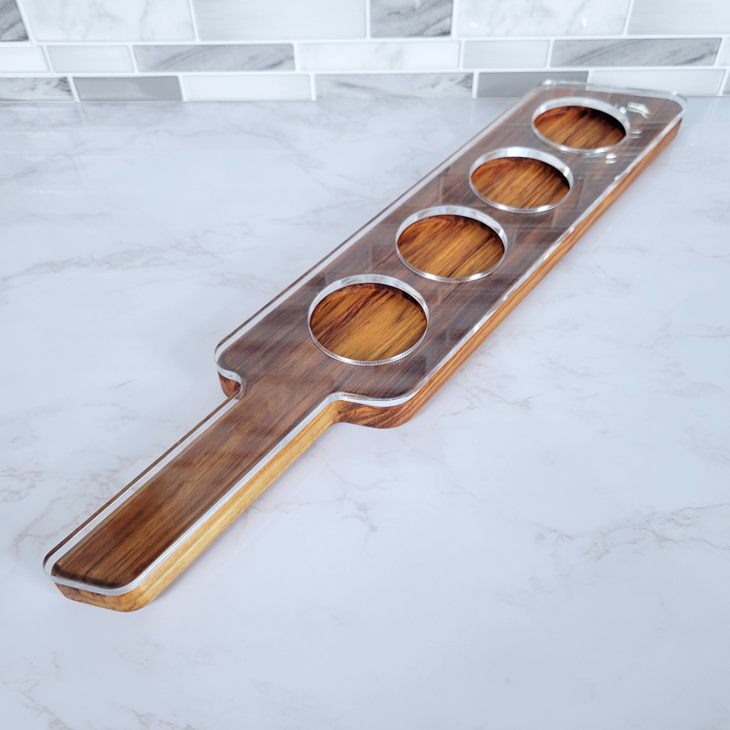 Straight Beer Flight Template | Laser Cut Acrylic | Woodworking Router Template