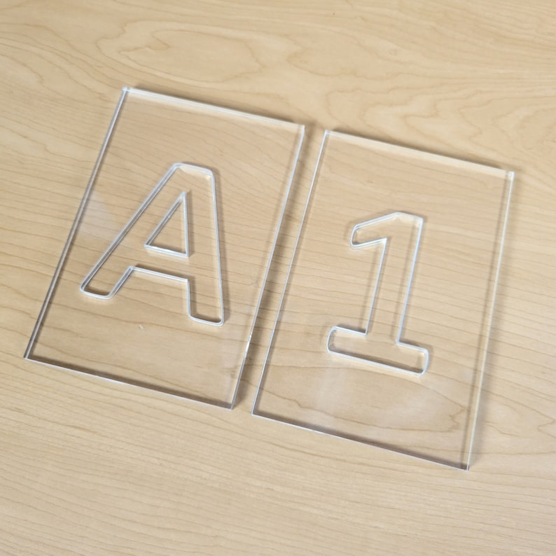 Acrylic Letter & Number Epoxy Inlay Template | Woodworking - Etsy