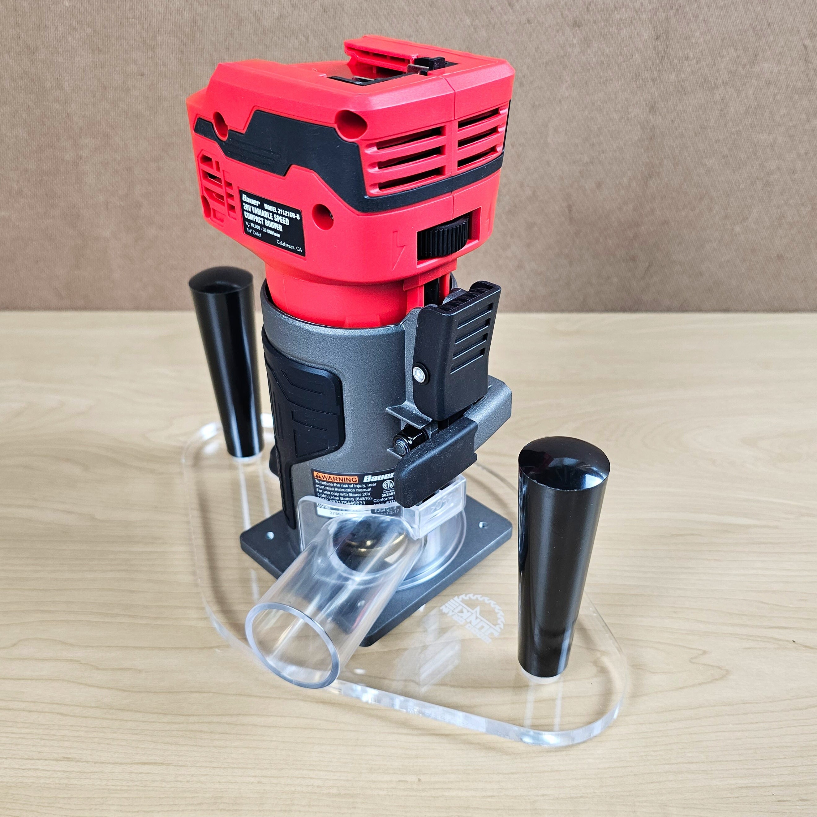 Bauer 21121CR B 19121E B Dual Grip Router Base Plate Guide