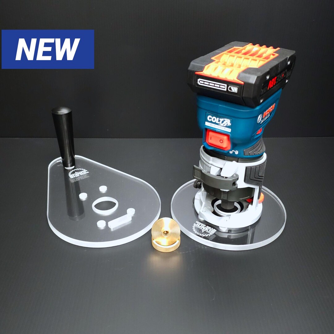 Bosch Colt GKF18V-25 Router Base Plate: Clear Acrylic, Guide Bushing ...