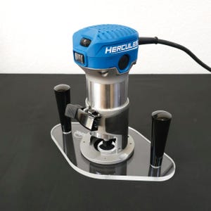Dual Grip Router Base Plate: Clear Acrylic, Removable Handles