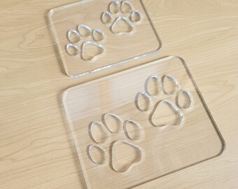 Paw Print Epoxy Inlay Template | Acrylic Router Guide