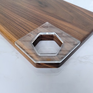 Honeycomb Cutting Board Handle Template: Laser Cut Acrylic Router Guide