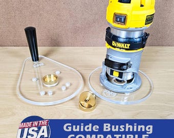 DeWalt Router Base Plate: Clear Acrylic, Guide Bushing Compatible