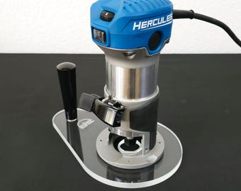Clear Acrylic Router Base Plate: Single Grip, Blank, Woodworking
