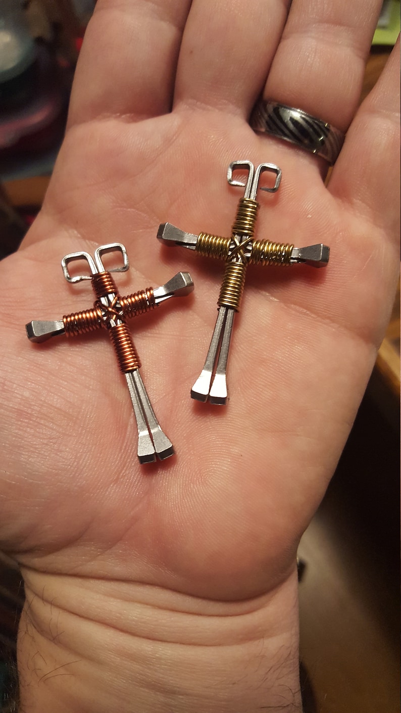 Horseshoe Nail Cross Etsy