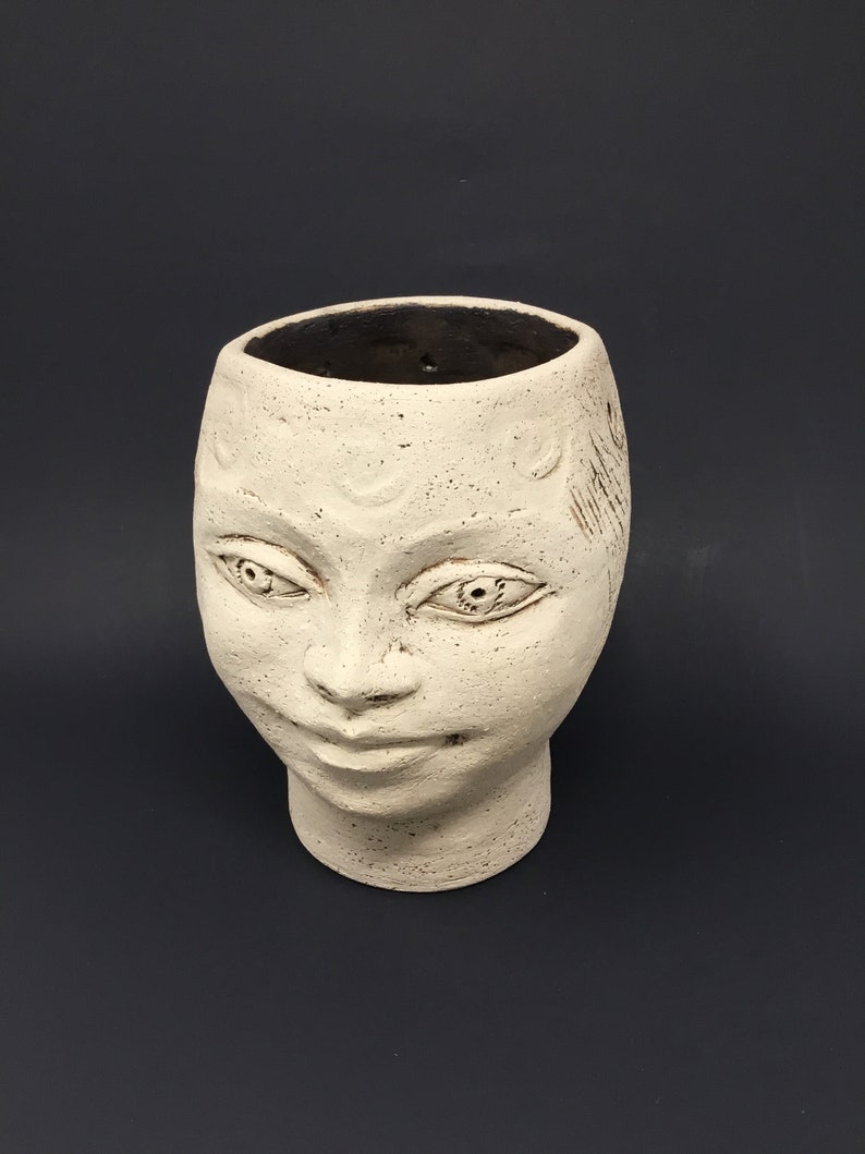 Unique head vase ceramic fine art face vase. Pottery vase Etsy