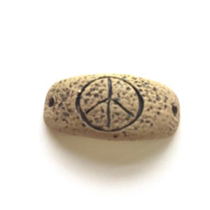 Hippie ceramic bracelet bar - connector - clay bracelet bar beige brown jewelry component