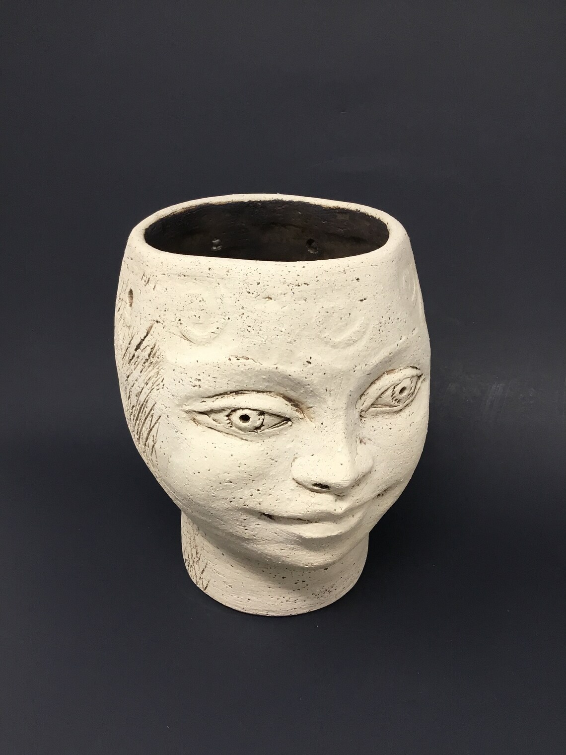 Unique head vase ceramic fine art face vase. Pottery vase Etsy