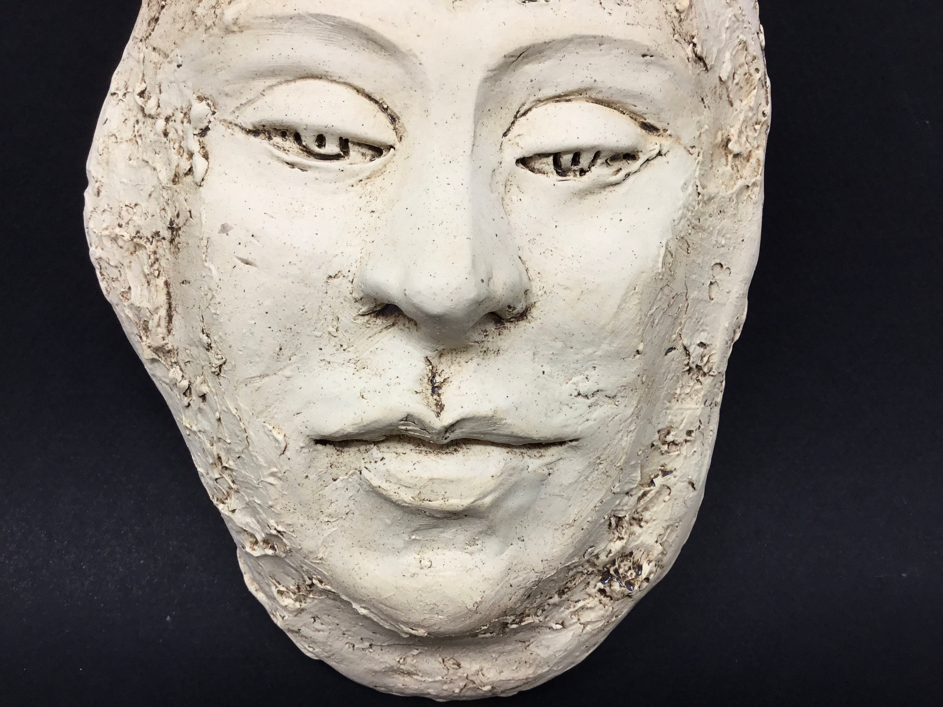 Face Sculpture Ceramic Mask Wall Sculpture Ceramic Etsy