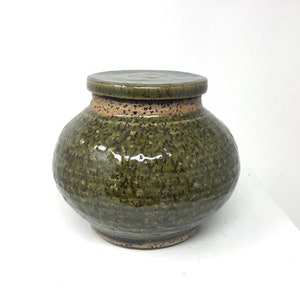 Mini pottery jar, multifunctional jar, green pottery spice jar, storage jar, lidded jar