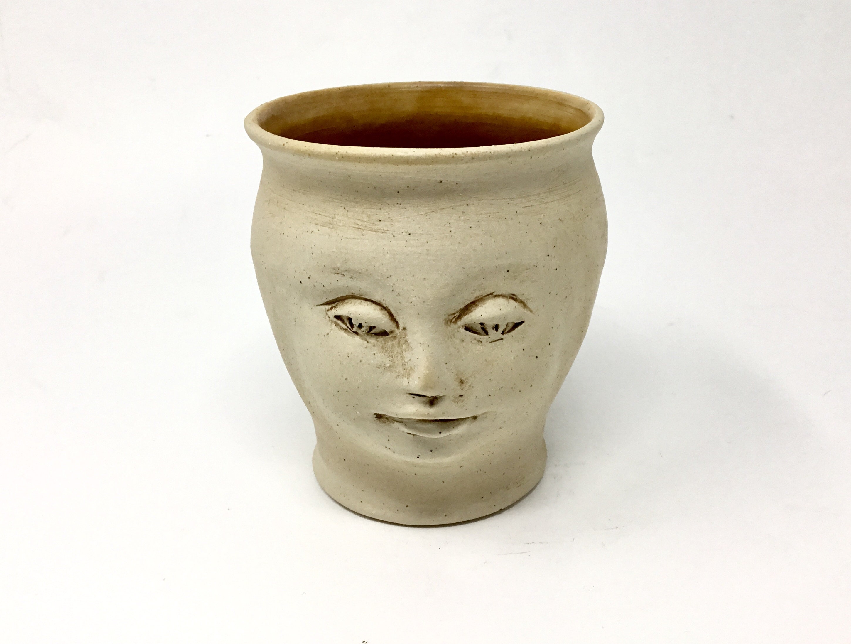 Ceramic head vase head sculpture face vase cream beige Etsy