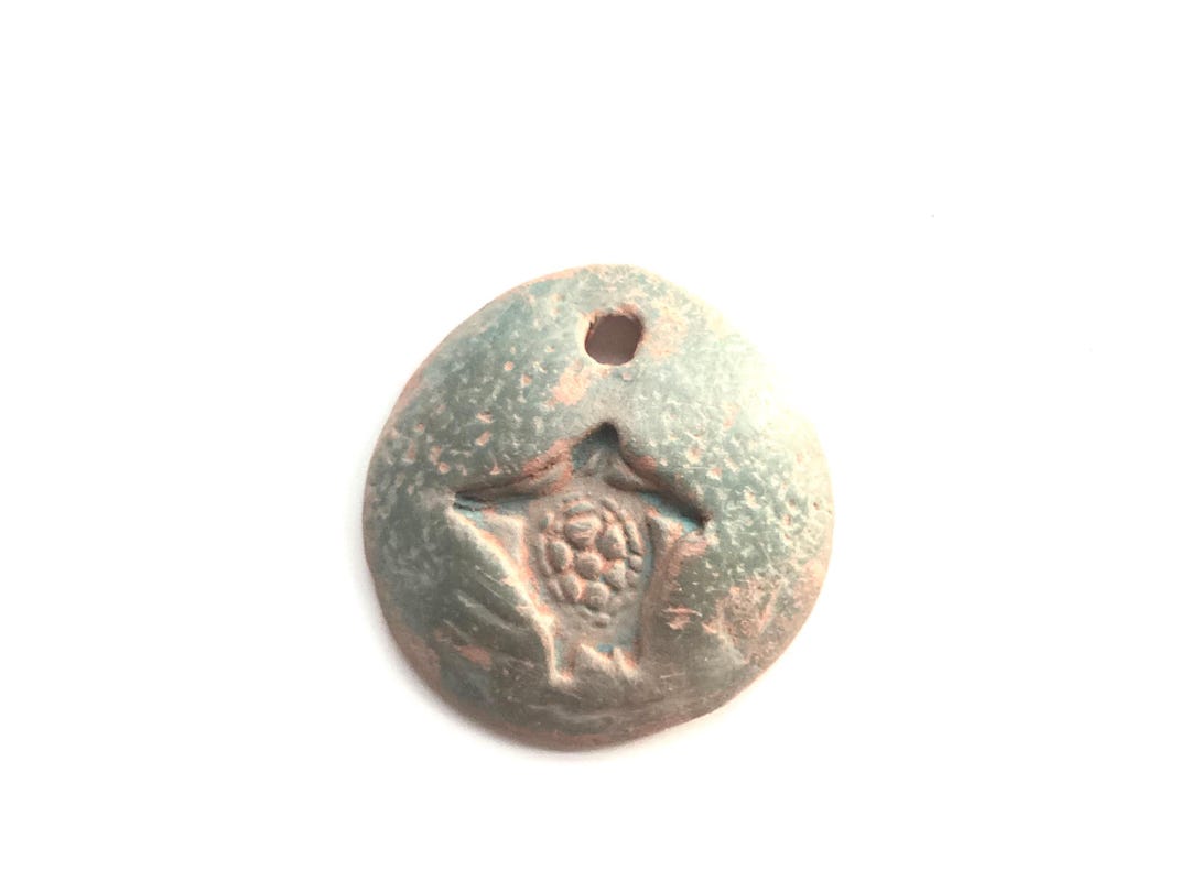 Embossed Turtle Terracotta Pendant: Aromatherapy Diffuser Bead - Etsy
