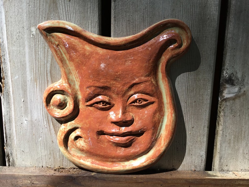 Ceramic Wall Mask. Face Sculpture Ceramic Wall Art Ceramic Etsy