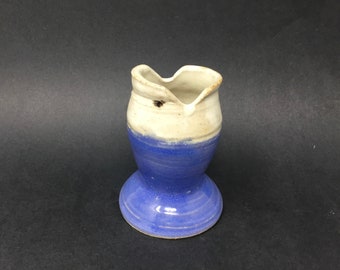 Fish open mouth vase, Pisces gift, mini handmade ceramic vase, fish sculpture, blue  white bud vase, zodiac gift, birthday gift, tiny vase