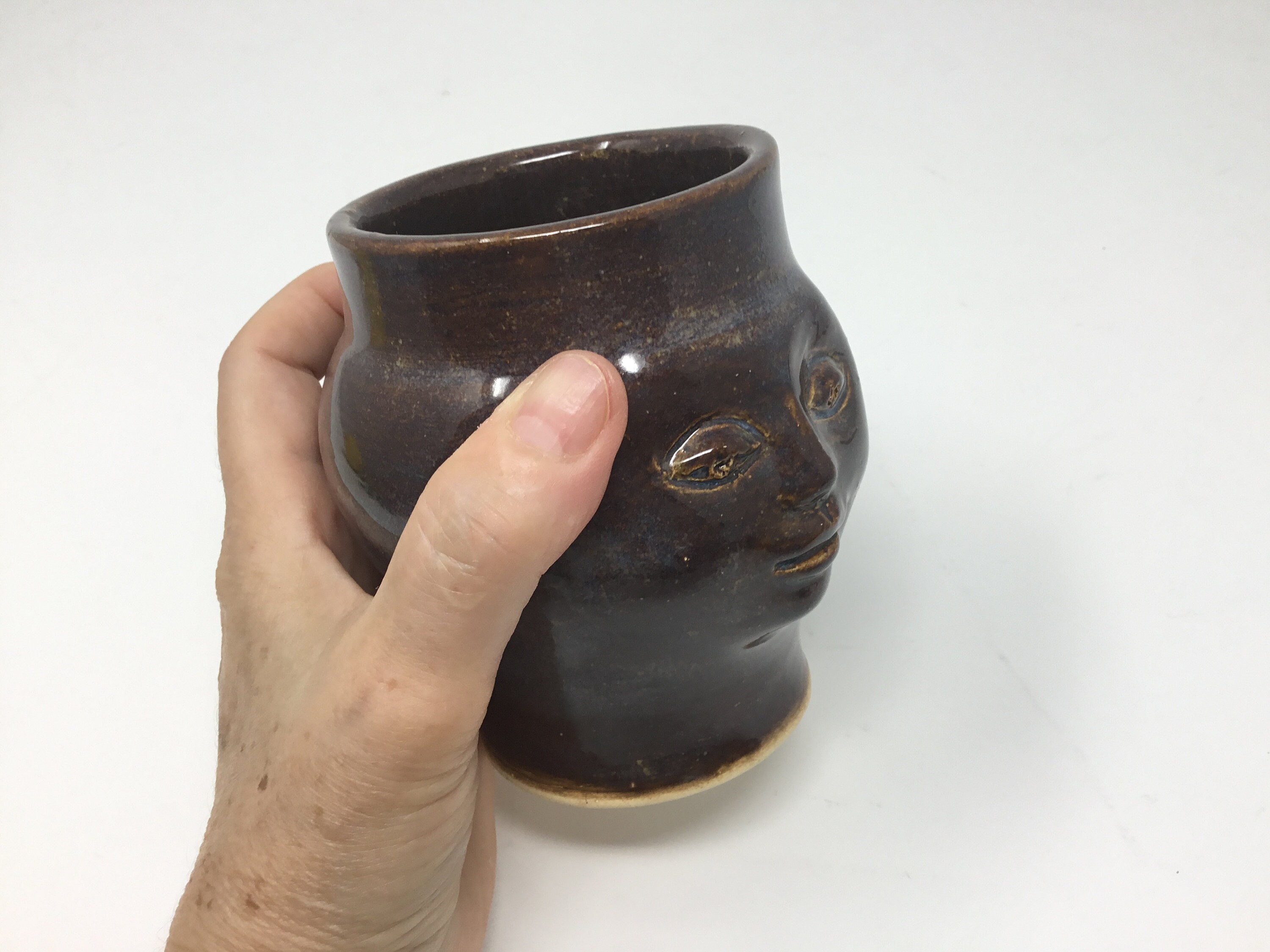 Buy Pottery Head Vase, Dark Face, Ceramic Head Vase, Expressive 