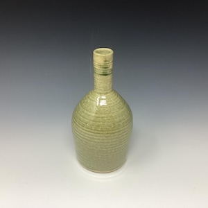 Botella de cerámica verde salvia hecha a mano: Envase para aceite de oliva, 355 ml (12 oz)
