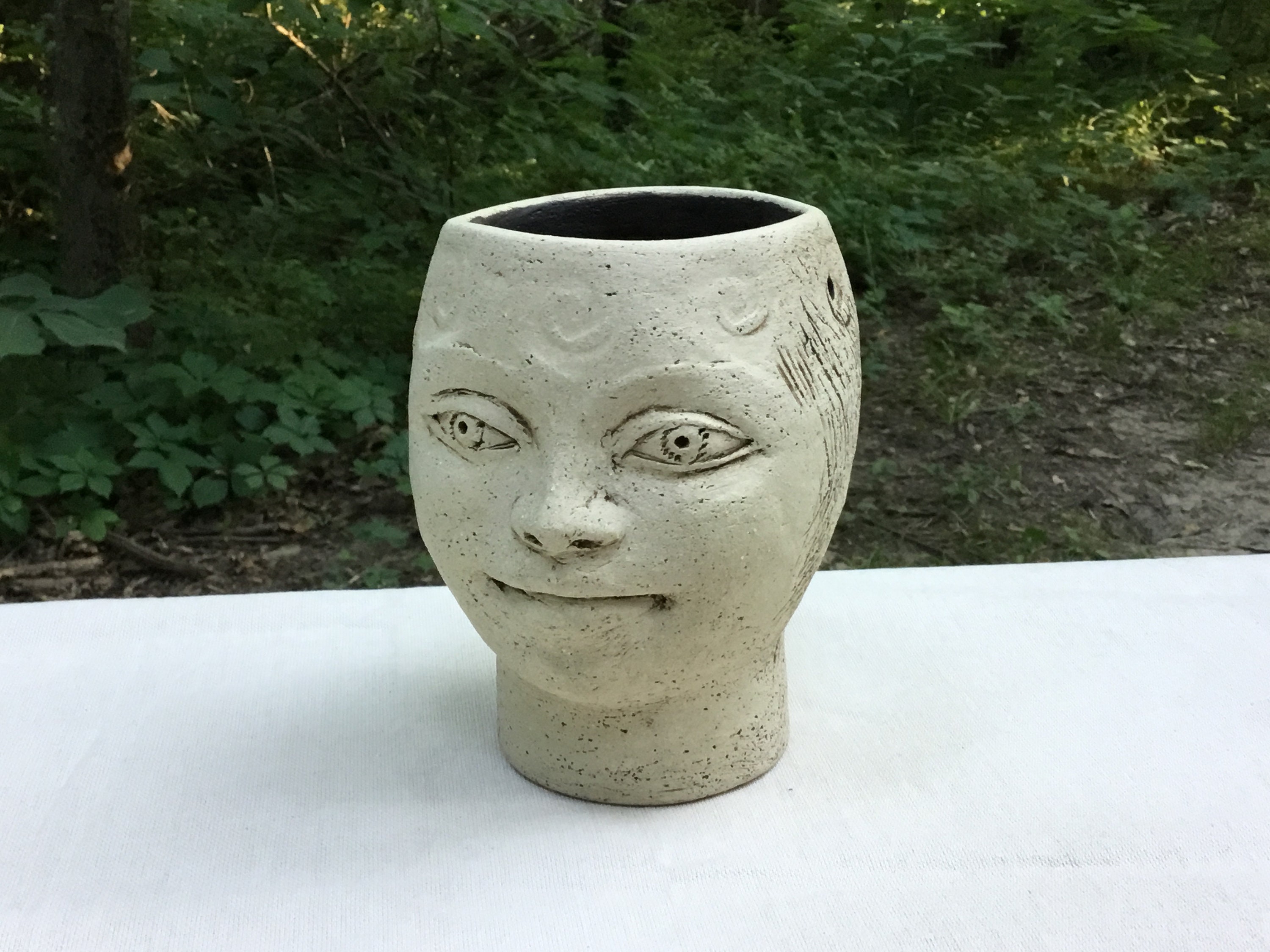 Unique head vase ceramic fine art face vase. Pottery vase Etsy