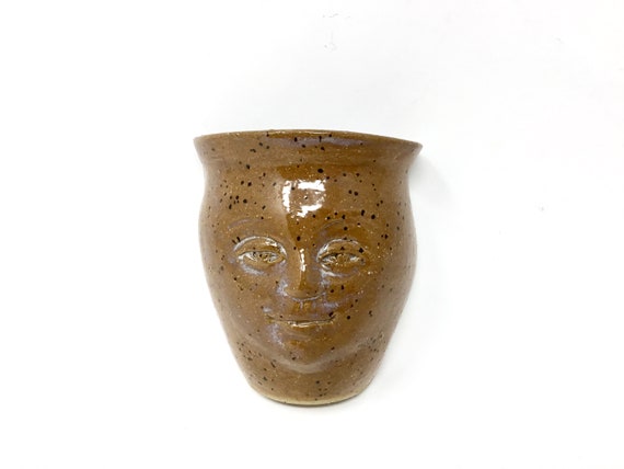 Hanging planter pottery hand carved handmade