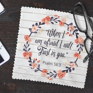 Psalm 56:3 Lens Cloth | Inspirational Lens Cloth | Religious Lens Cloth | Eyeglass Cloth | Tech Cleaning Cloth | Lens Cloth | Spiritual Gift