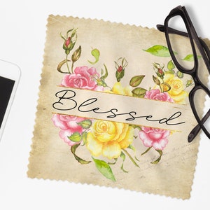 Blessed Lens Cloth | Pretty Lens Cloths | Lens Cloths | Eyeglass Cloth | Tech Gadget Cloth | Lens Cleaning Cloth | Inspirational Gifts