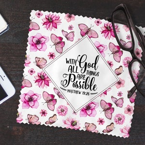 With God Lens Cloth | Inspirational Lens Cloth | Religious Gifts | Eyeglass Cloth | Tech Gadget Cloth | Lens Cleaning Cloth | Lens Cloth