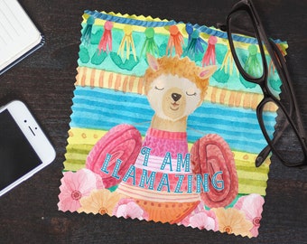 Llamazing Lens Cloth | Cute Lens Cloth | Lens Cloth | Eyeglass Cloth | Tech Gadget Cloth | Eye Wear Accessories | Lens Cleaning Cloth