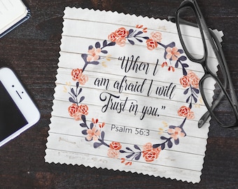 Psalm 56:3 Lens Cloth | Inspirational Lens Cloth | Religious Lens Cloth | Eyeglass Cloth | Tech Cleaning Cloth | Lens Cloth | Spiritual Gift