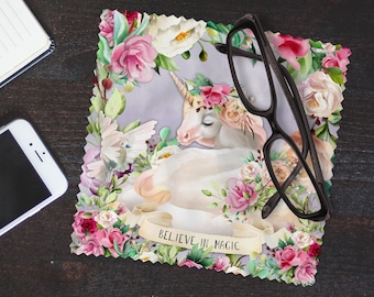Believe In Magic Unicorn Lens Cloth | Pretty Lens Cloth | Lens Cloth | Eyeglass Cloth | Tech Gadget Cloth | Lens Cleaning Cloth | Gifts