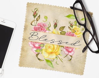 Blessed Lens Cloth | Pretty Lens Cloths | Lens Cloths | Eyeglass Cloth | Tech Gadget Cloth | Lens Cleaning Cloth | Inspirational Gifts