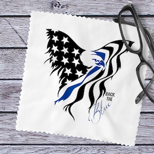 Back The Blue Lens Cloth | Back The Blue | Blue Line Flag | Law Enforcement Support | Lens Cloth | Eyeglass Cloth | Eye Wear Accessories