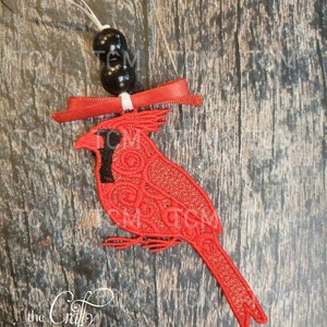 Cardinal Ornament | Freestanding Lace Cardinal Ornament | Holiday Ornament | Tree Ornament | Holiday Gift | Christmas Ornament