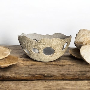 Handmade Organic Texture Papier Mache decorative Vase