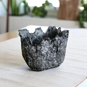 Gray Papier-Mâché Vase – Modern Wabi-Sabi Home Decor, Textured Neutral Tones