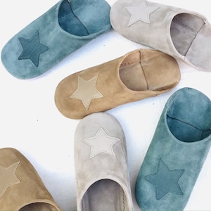 Fancy Moroccan slipper in suede WHOLESALE PRICE/lot of 5 p.
