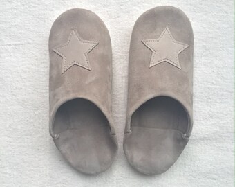 Round indoor suede slippers for women, suede slippers, house slippers, handmade LEATHER slippers, ARTISANAL