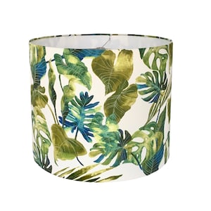Custom Drum Indoor Outdoor  Lamp Shade -Palms Lamp Shades -Green Lampshade - Island Beach Decor-Tommy Bahama  Inky Palms Jade -Table Lamp