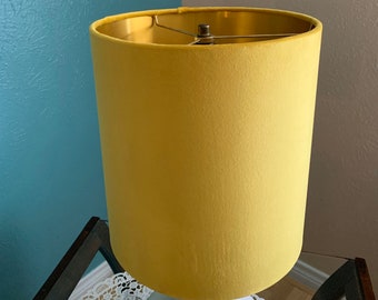 Gold  Velvet  Gold  Drum Lampshade- Lamp Shade- Lampshade-Custom Made-To-Order-Home Decor-Table Lamp